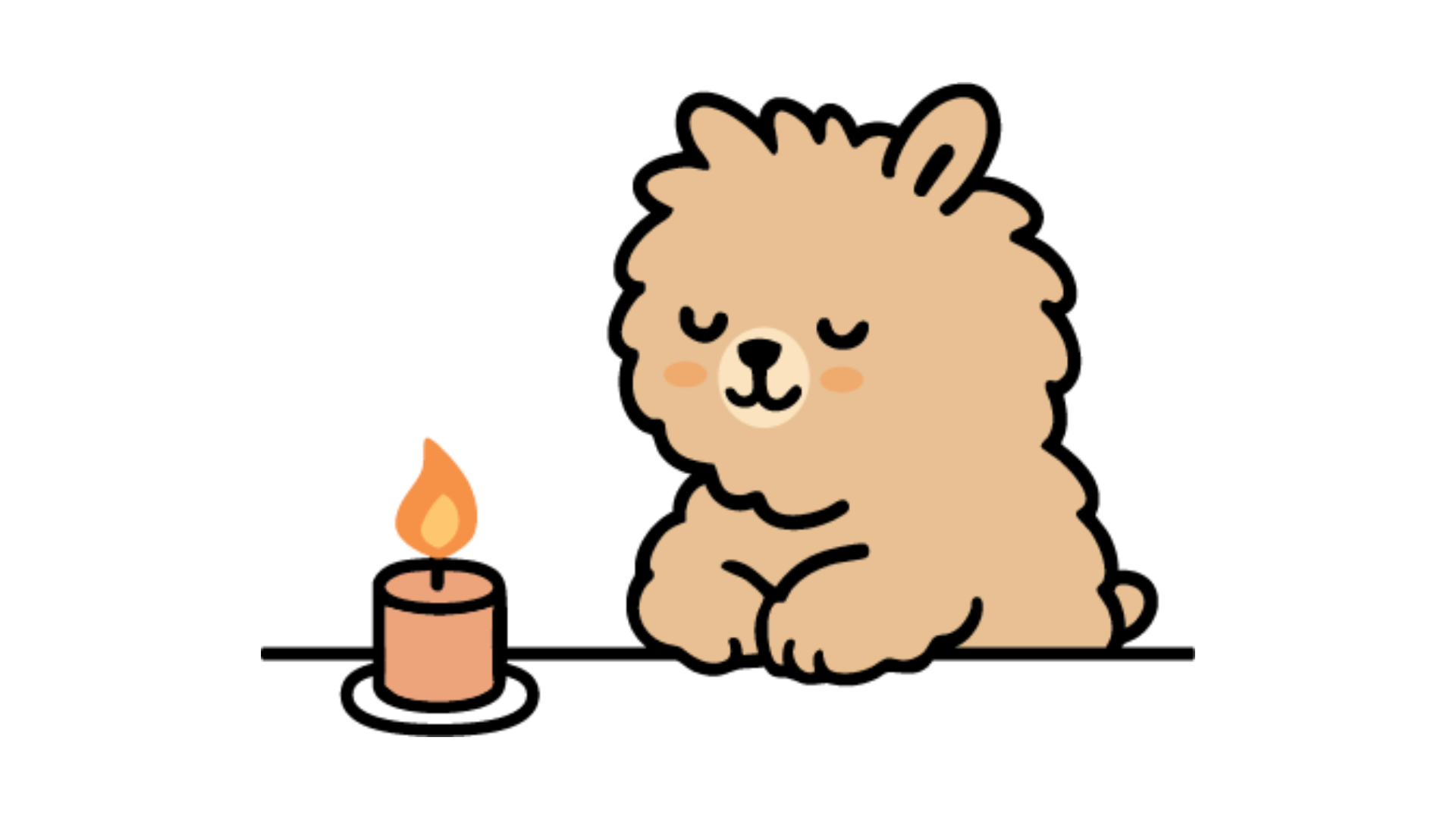 キャンドルを見つめるさぎょまる